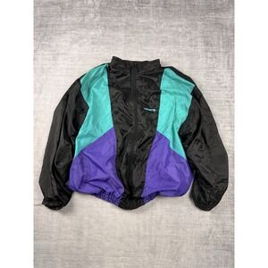 adidas Black, Teal, and Purple Bomber Jacket